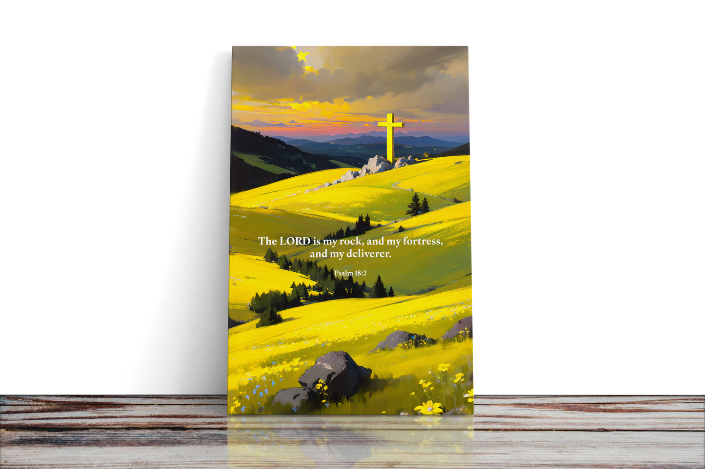 Landscape Canvas Wall Art | Psalm 18:2 | #1